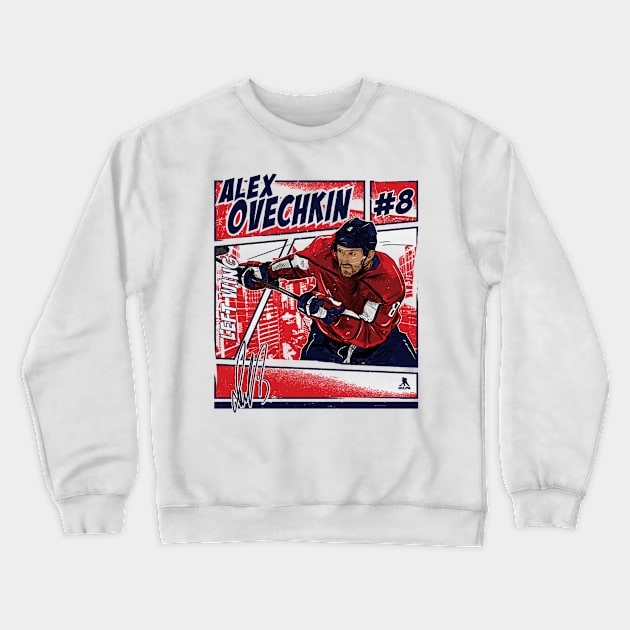 Alex Ovechkin Washington Comic Crewneck Sweatshirt by stevenmsparks